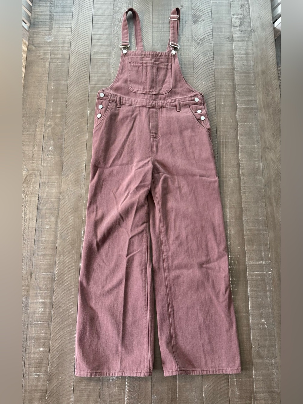 Dusty Rose Brown Wide Leg Overalls - Picture 7 of 9
